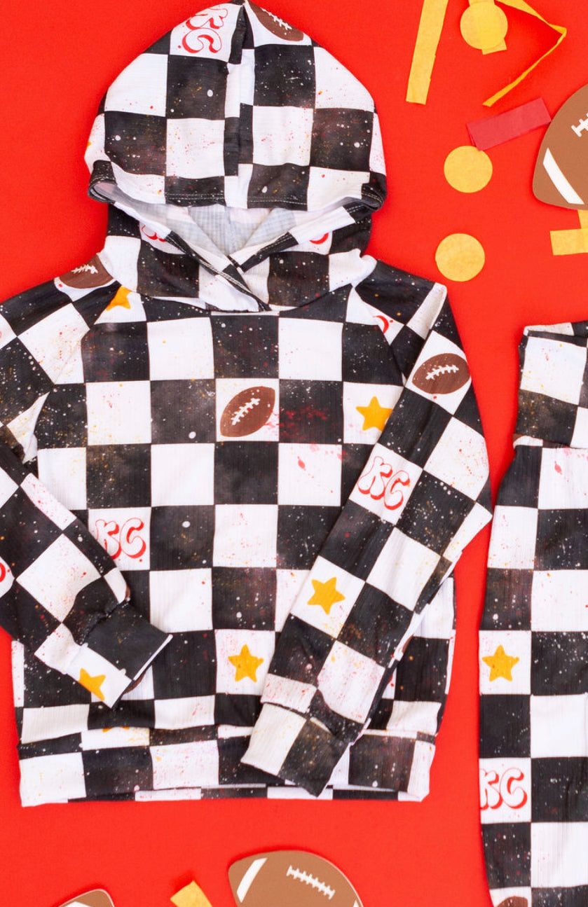 SALE: 4T Black & White Checkered Hoodie