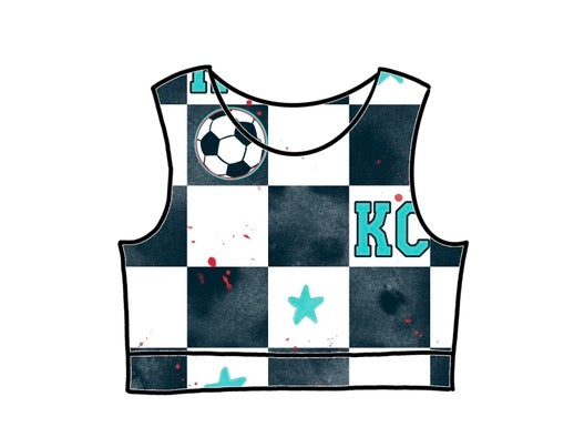SOCCER Racerback Tank for Girls: Storm Checkered
