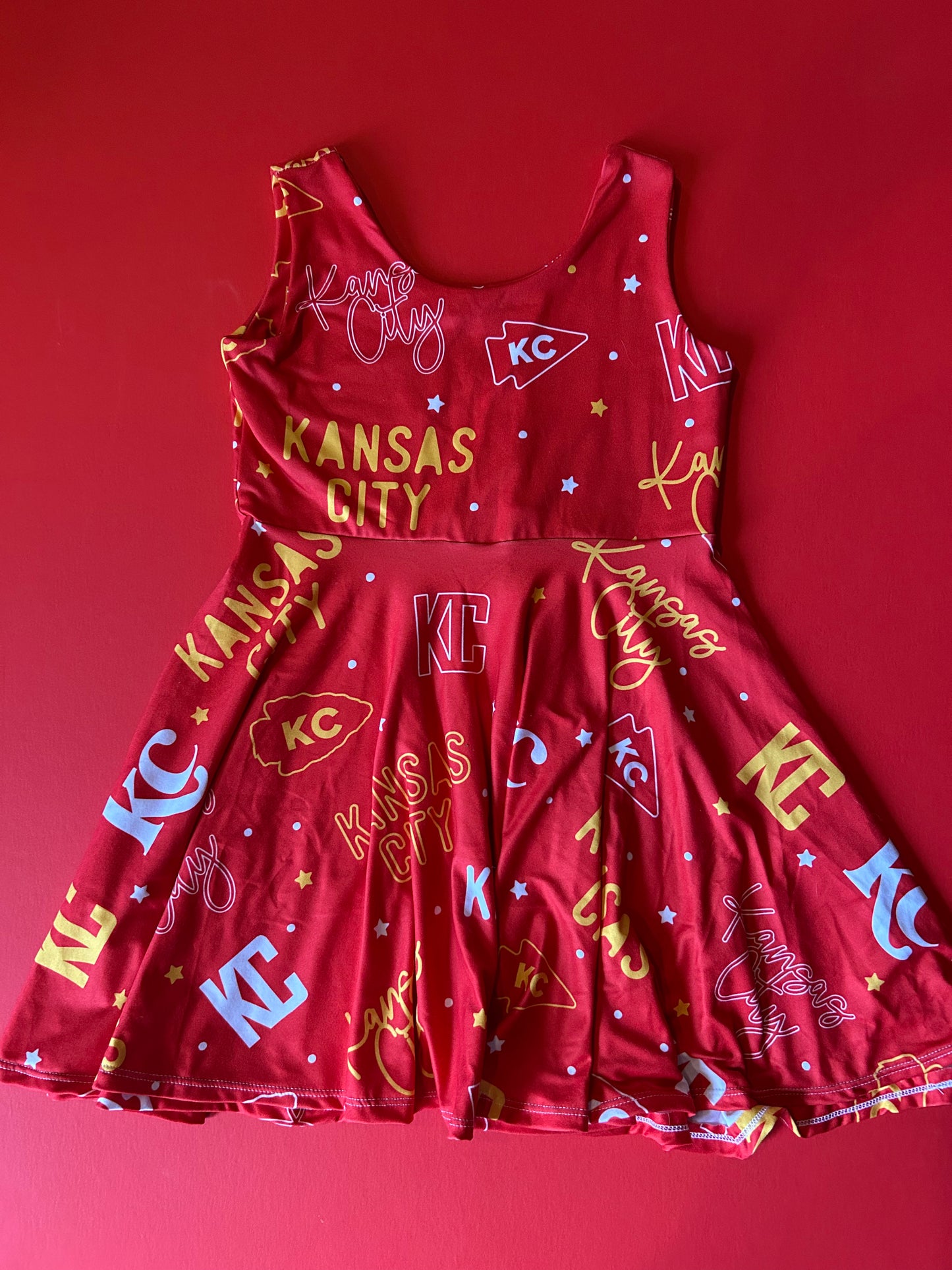 Twirl Dress: KC Words on Red