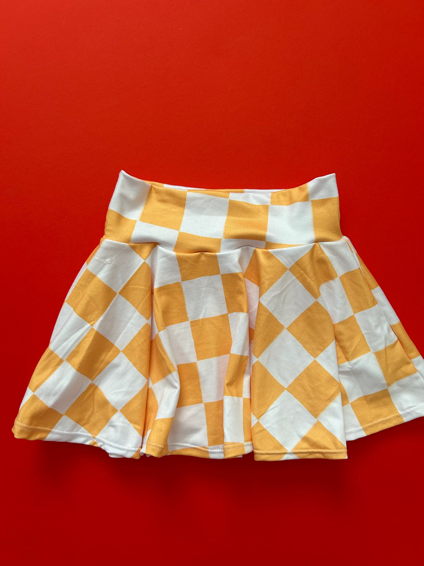 Cheer Skirt: Yellow Checkered